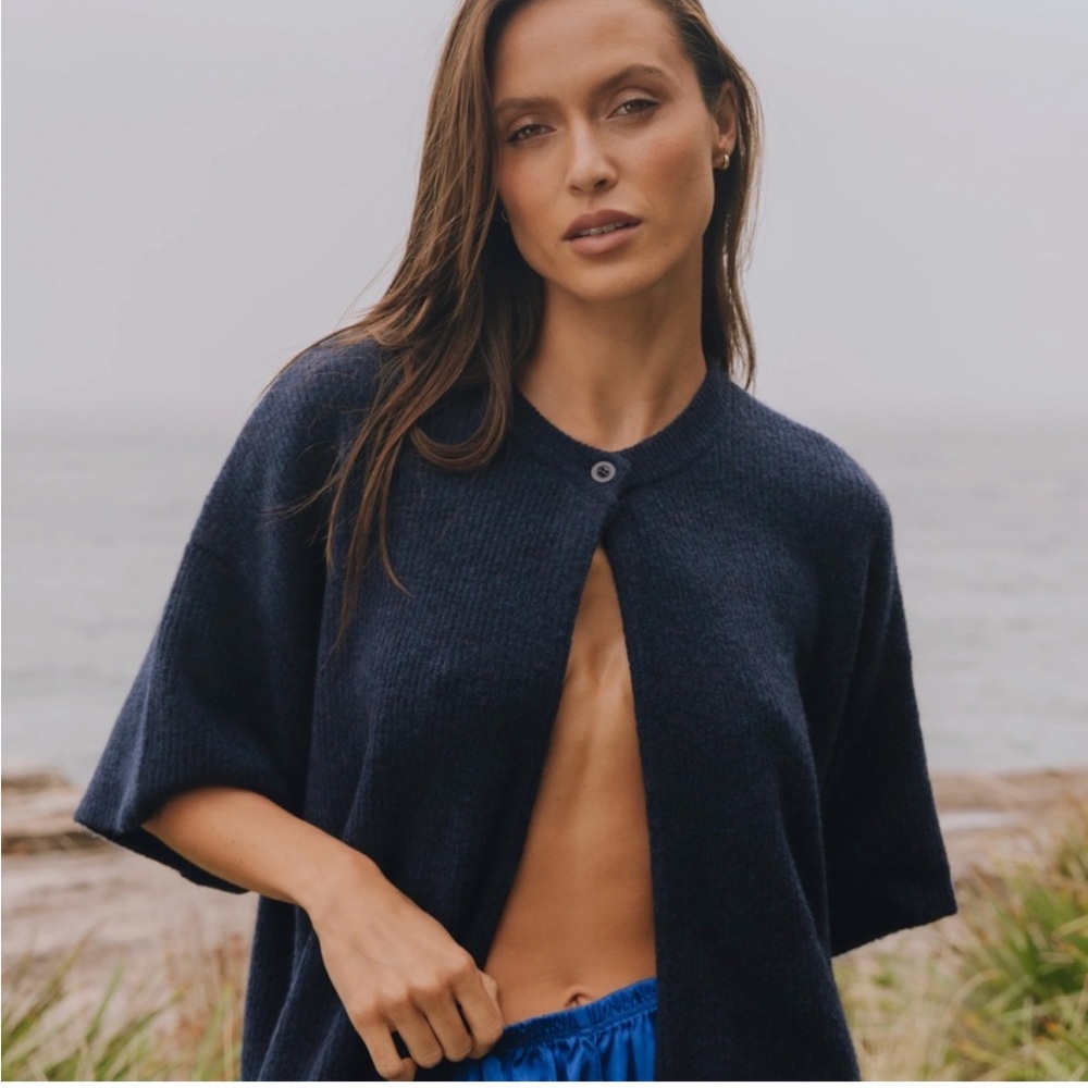 Daily Drills Single Button Sweater Navy M/L